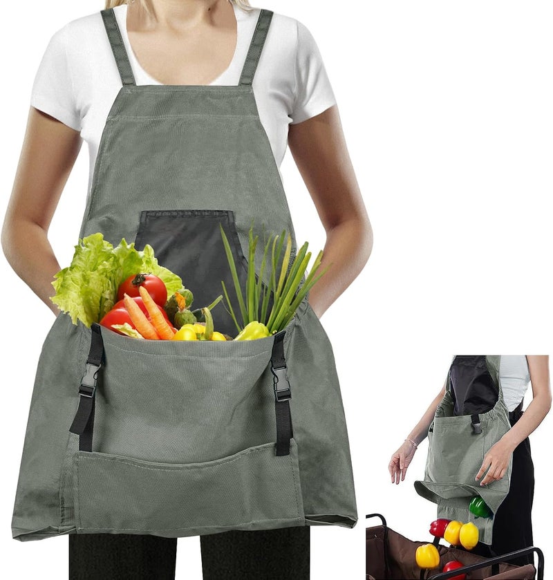 Talkson Gardening Apron, Garden Apron with Quick Release Pockets,Water Resistant Oxford with Adjustment Cross Strap,Farm Work - Image 1